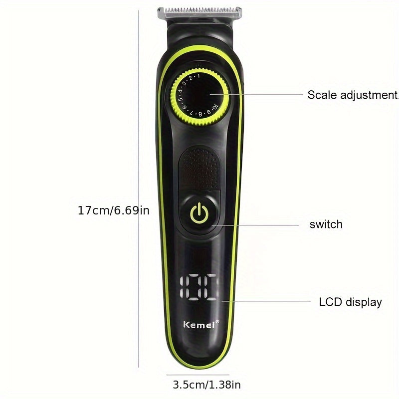 Мужской набор электробритв с LED-дисплеем, перезаряжаемый USB литий-ионный аккумулятор, набор для ухода, триммер для бороды, триммер для носа, бритва