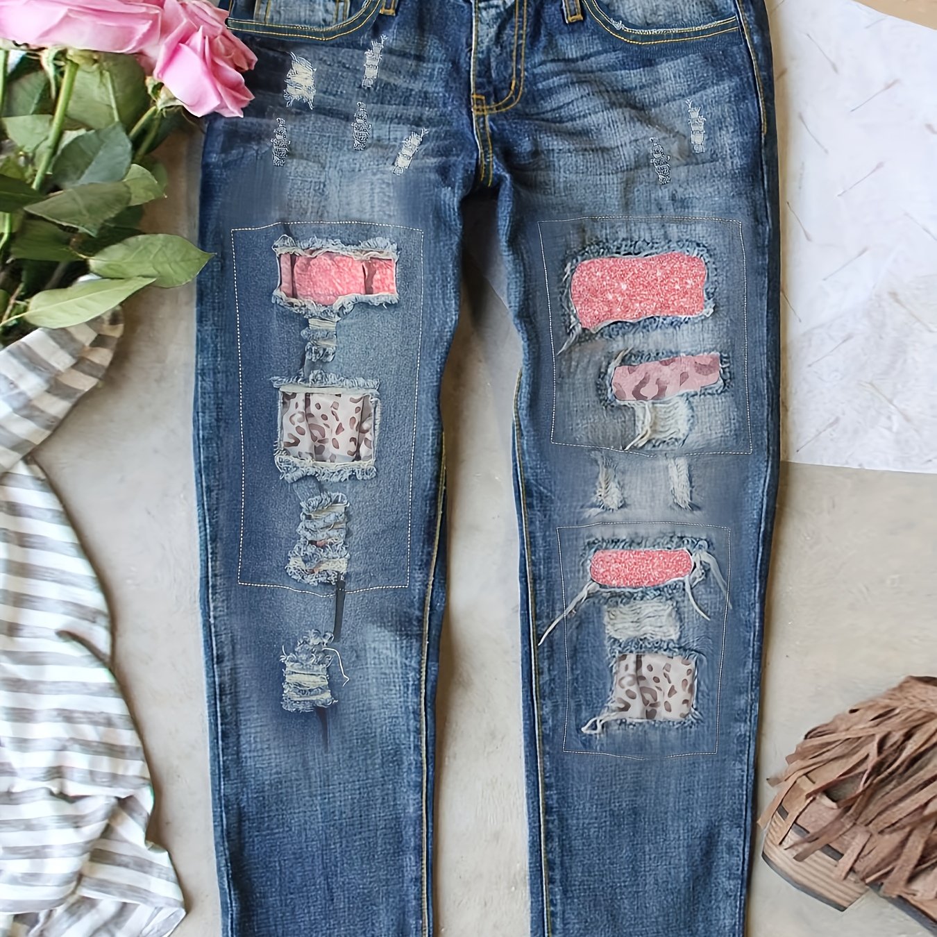 Large Size Casual Elegant Denim Jeans for Men and Women