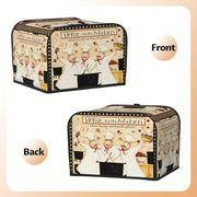 Винтажный чехол для тостера в стиле фермерского дома с забавной темой толстого шеф-повара - моющийся и пылезащитный чехол для стандартного тостера на 2/4 тоста с верхним крючком - 1 штука