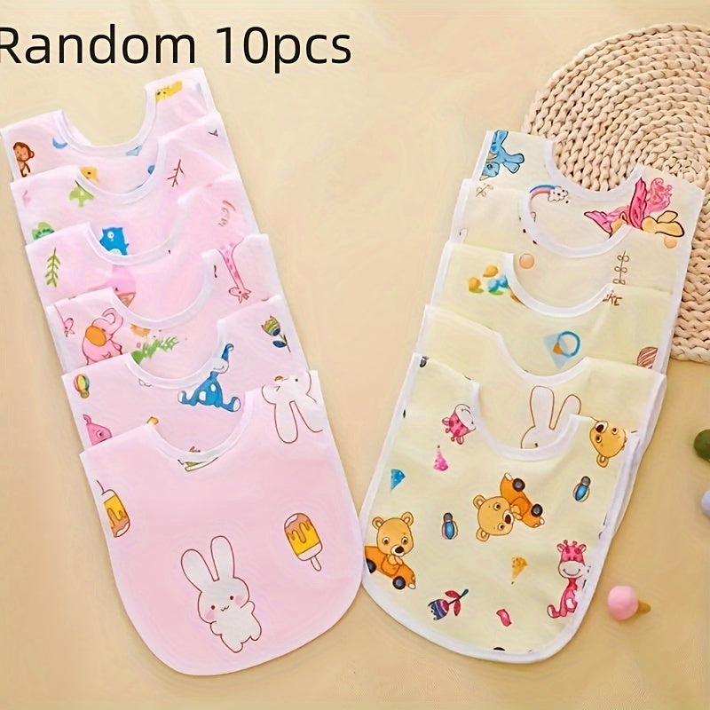 Baby Bib Soft Velvet U-Shaped Waterproof Feeding Bib with Snap Closure