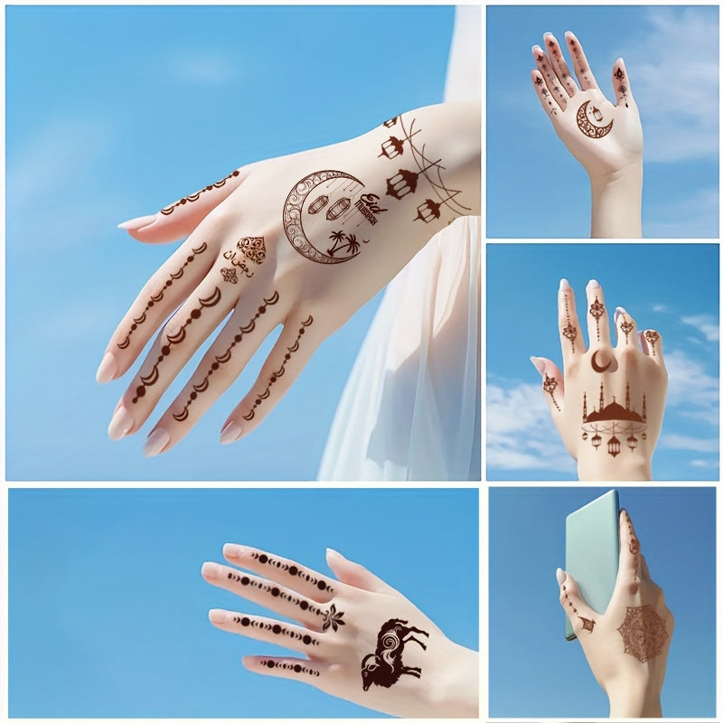 10 Sheets Ramadan Temporary Tattoos for Men and Women Eid Al-Fitr Body Art