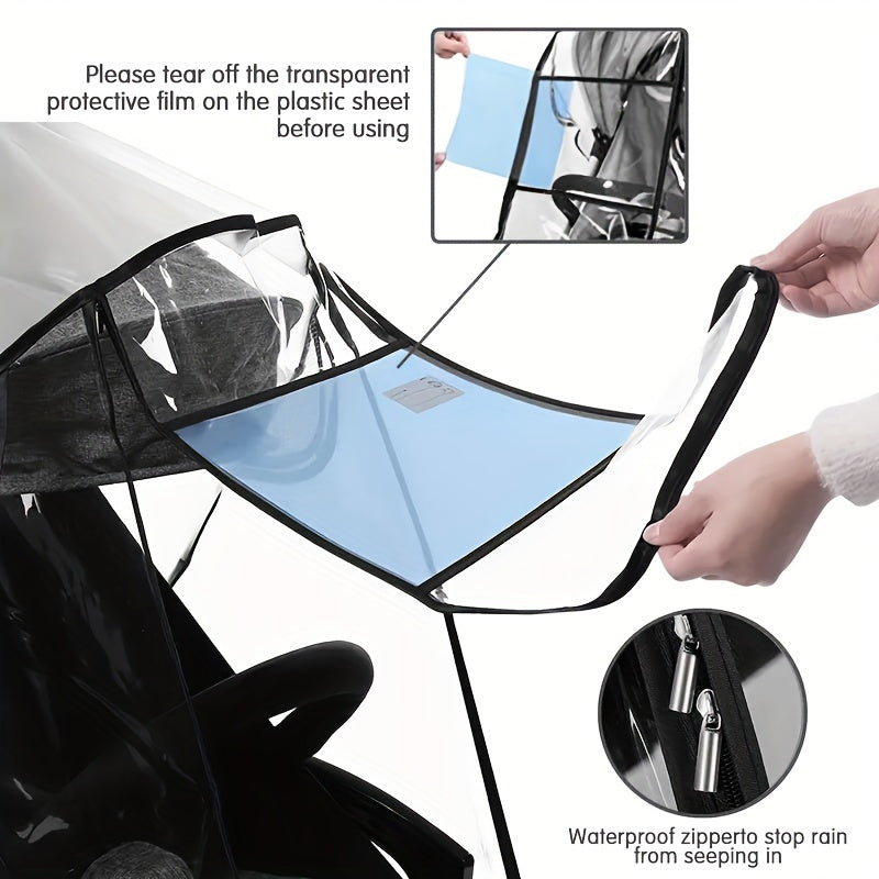 Stroller Rain Cover Waterproof EVA Material for Travel and Outdoor Use