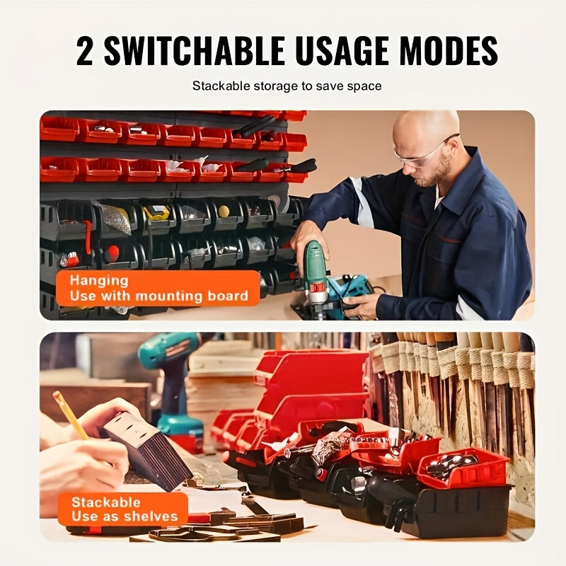 30pcs Wall Mount Garage Tool Organizer Storage Box for Sockets and Hardware