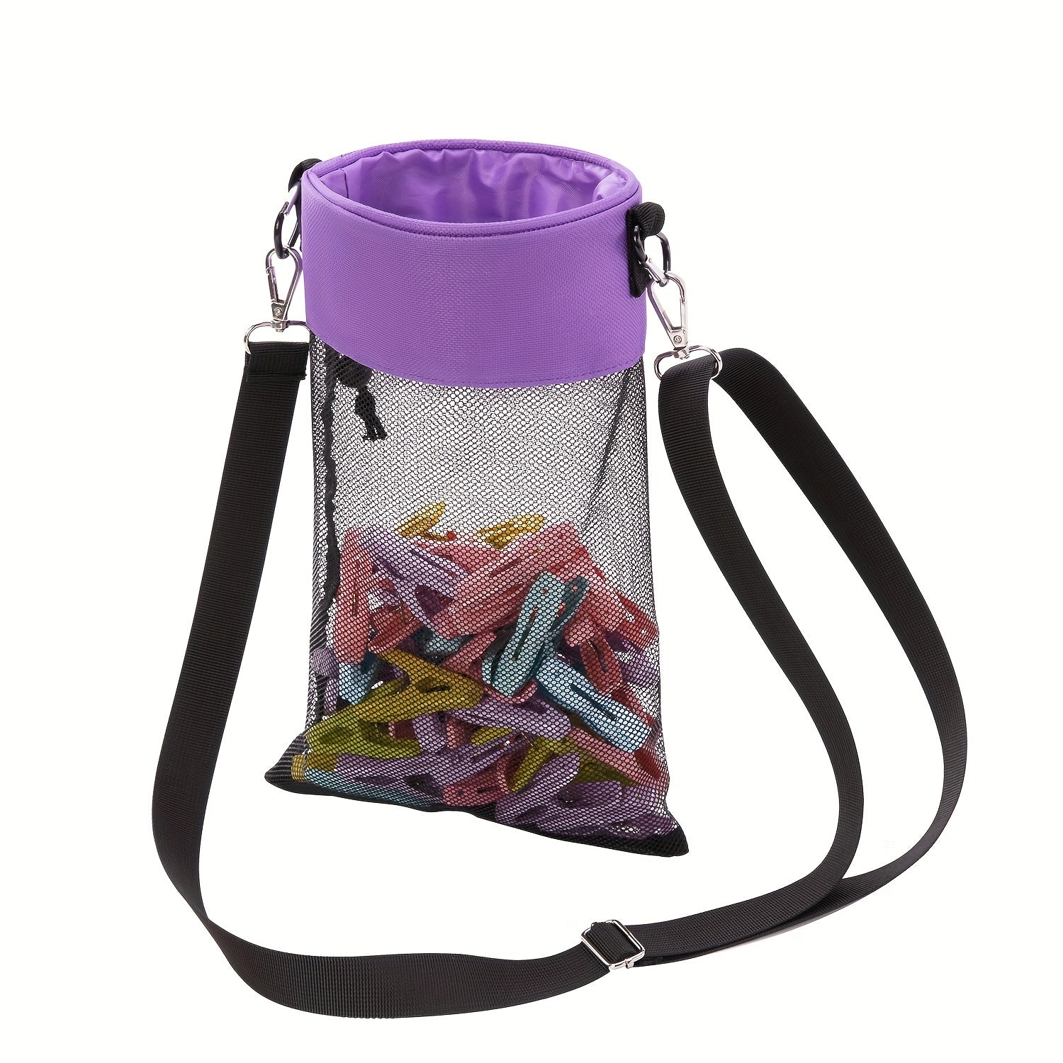 Hanging Mesh Clothespin Storage Bag Outdoor Organizer with Drawstring