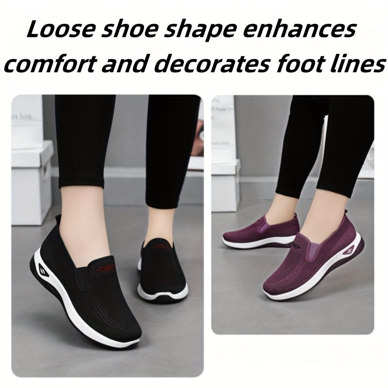 Women's Slip-On Sneakers Low Cut Comfort Walking Shoes Breathable Cushioned