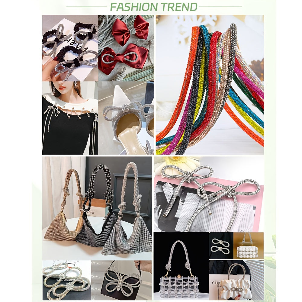 Unisex Rhinestone Shoelaces Solid Color Twist Ribbon DIY Shoe Accessories