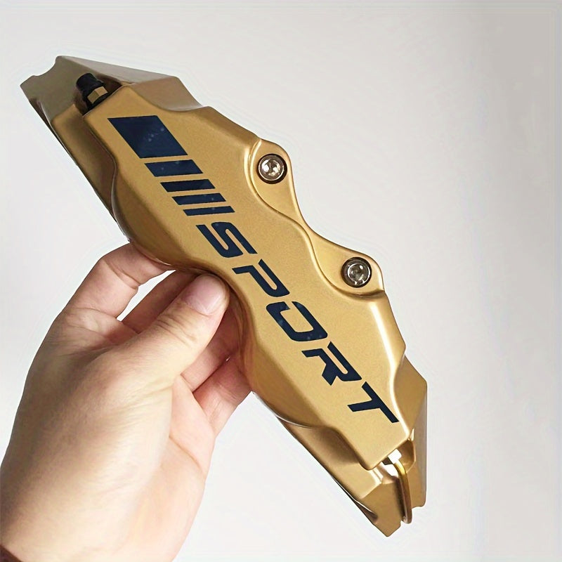 Universal ABS Plastic Brake Caliper Covers Set 2 Pcs Black Sport Logo