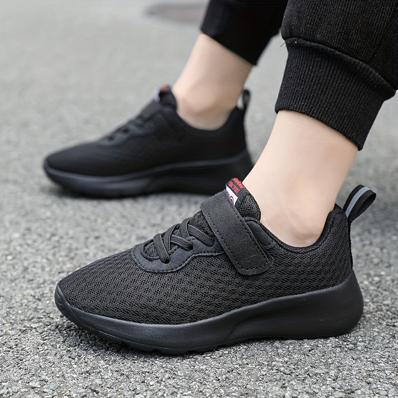 Black Mesh Casual Sneakers for Boys Ages 14 and Under Lightweight EVA Sole All-Season Sizes 28-40