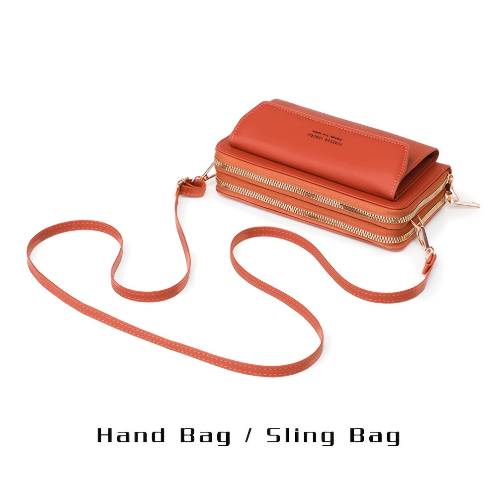 Zamonaviy va ko'p funksiyali ayollar uchun telefon sumkasi, katta sig'imli, ochiq havoda faoliyatlar uchun xochdan osilgan dizayn.