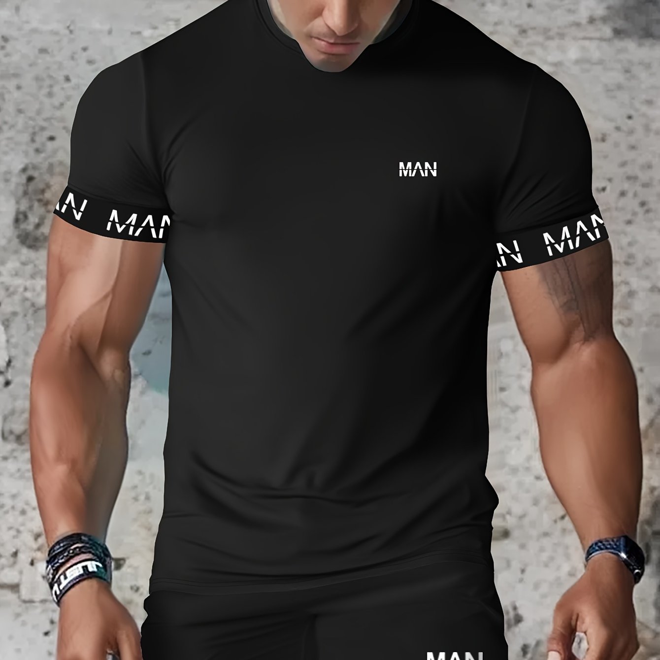 Men's Quick-Drying Sports Set Polyester Elastane Summer Fitness Jacket and Shorts