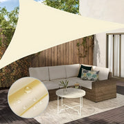 Triangle Sun Shade Sail Beige Polyester UV Protection for Outdoor Patio Garden Yard