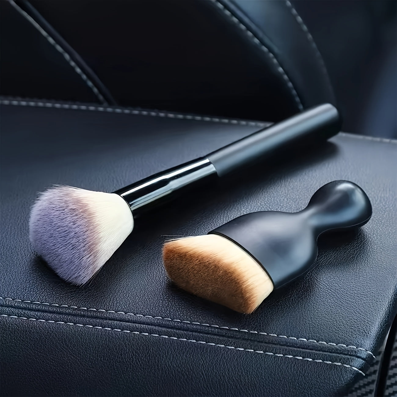 2pcs Microfiber Car Detailing Brush Soft Bristle Interior Vent Dash Cleaner