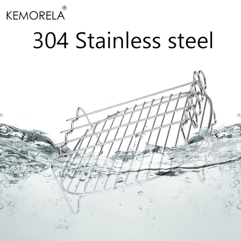 Havo qovurish uchun aksessuarlar to'plami 6 ta qismli ikki qavatli qavatlar, shishlar, pishirish panjarasi, sabzavotlar