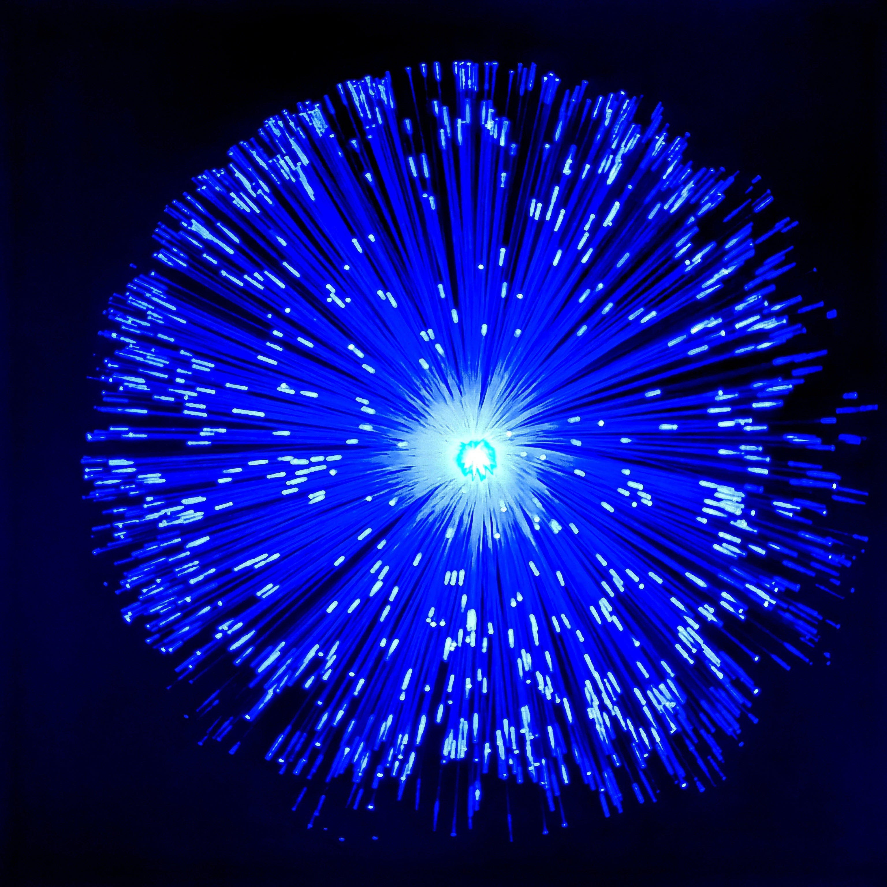 LED Fiber Optic Starry Sky Night Light Battery-Operated Floral Pattern Antique Metal Finish