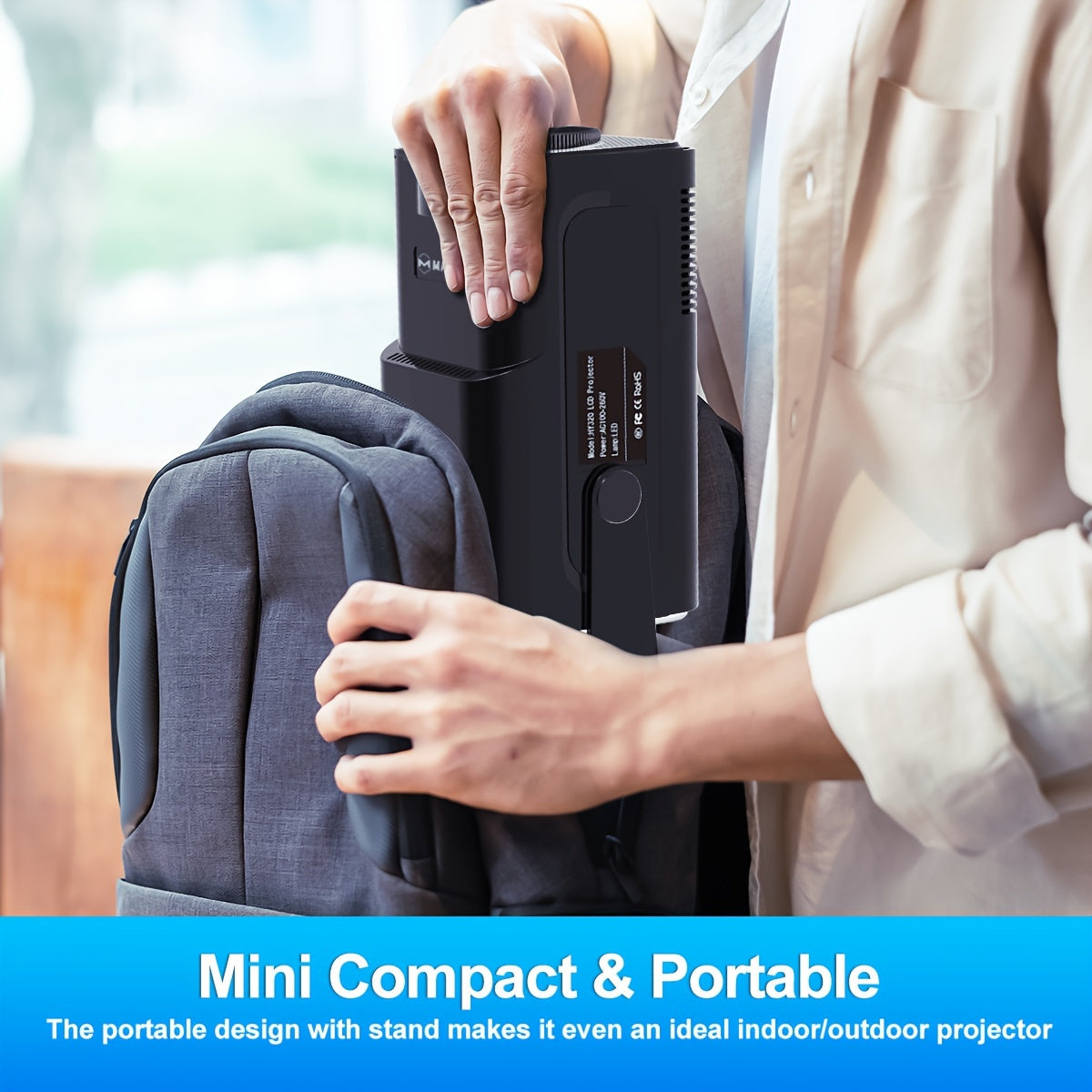 Android 11 LCD Video Projector 4K Support Full HD 1080P 3D Ready 3000 Lumens Wireless WiFi 6 Table Mount