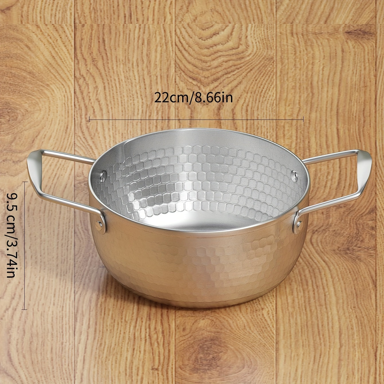 Stainless Steel Soup Pot with Handles for Cooking and Boiling in Silver