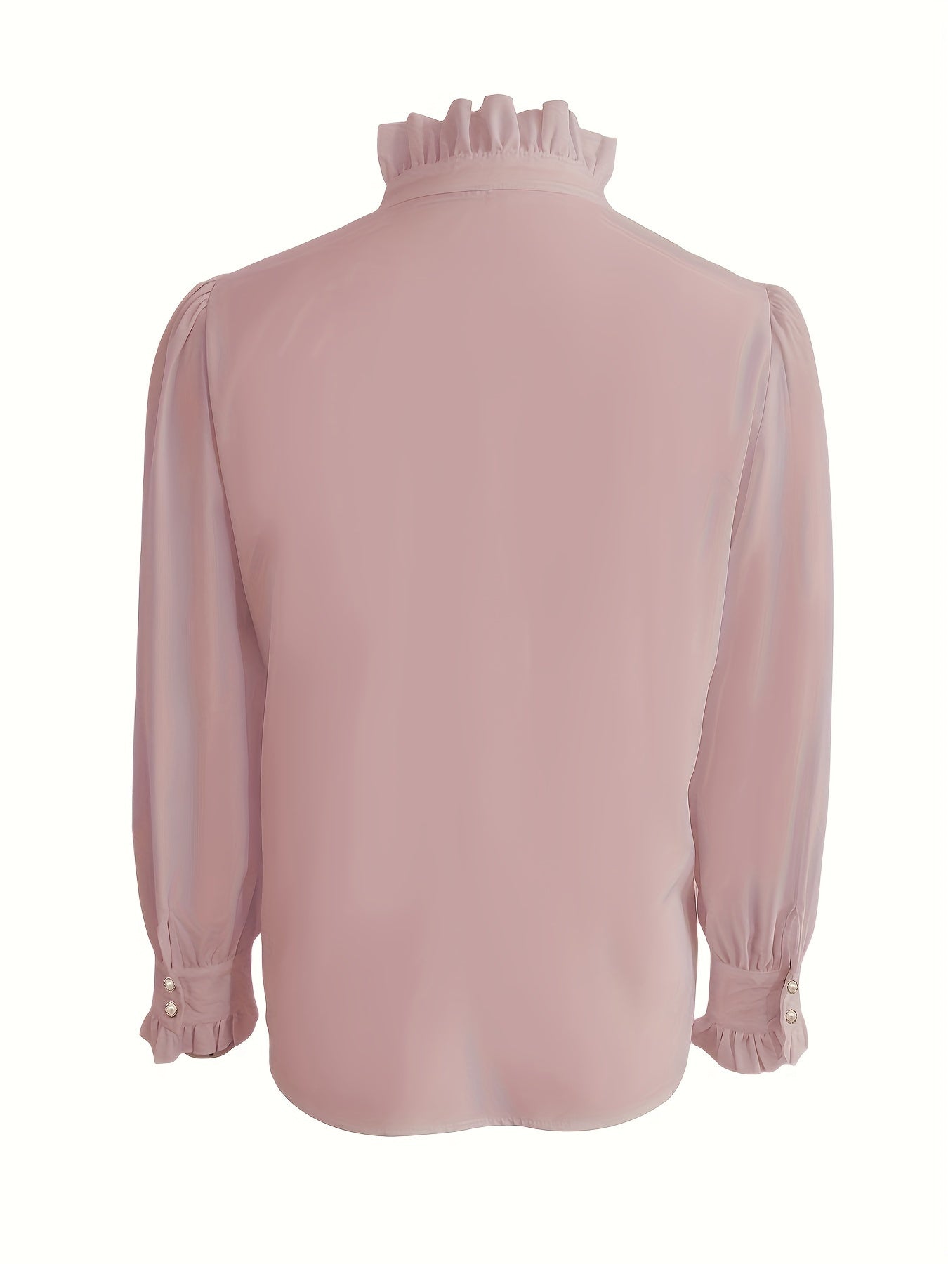 Ruffle trim mock neck bluzka, bahor va kuz uchun mukammal, katta o'lchamdagi ayollar kiyimlari