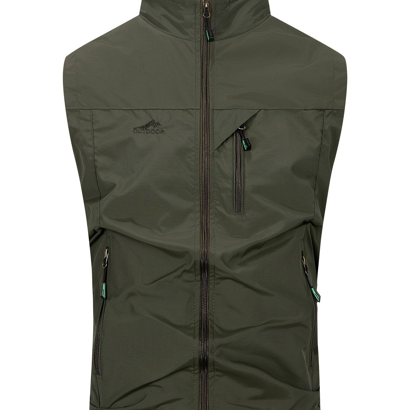 Men's High Neck Sleeveless Jacket with Alphabet Pattern Nylon Casual Spring Fall Outdoor