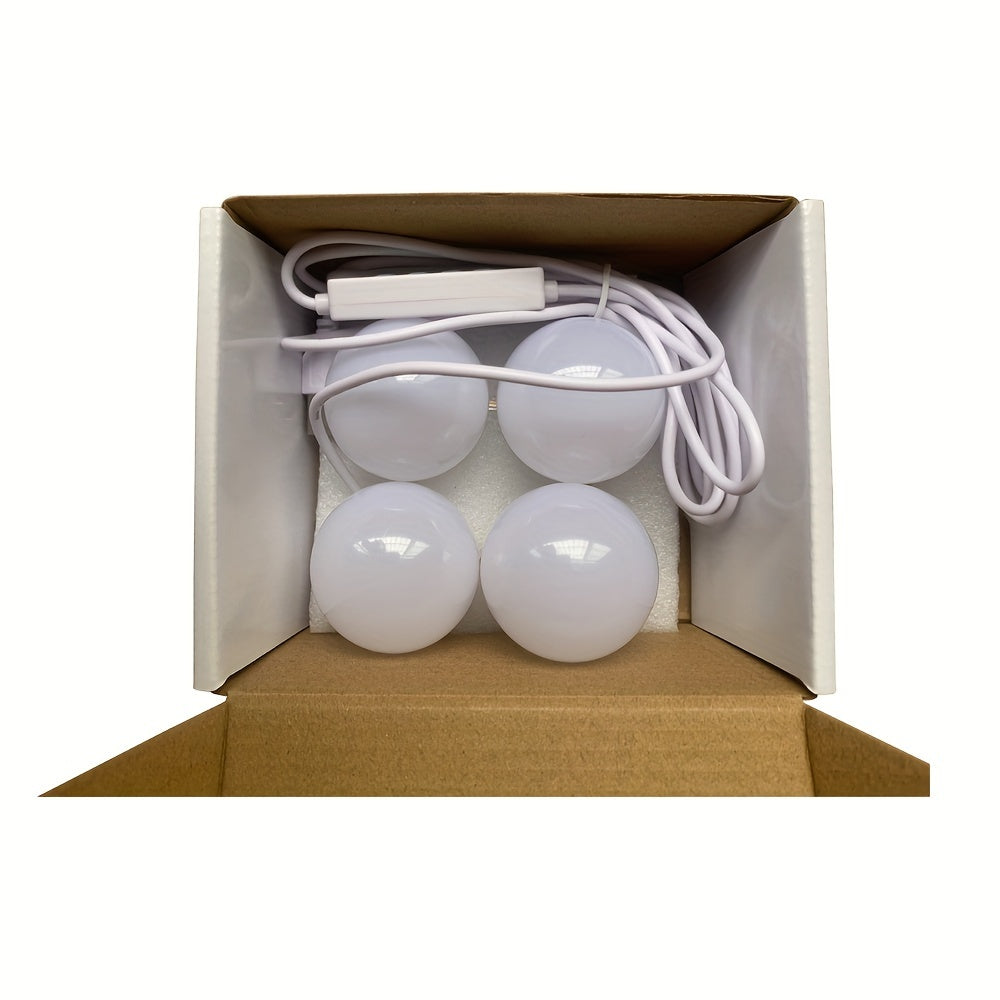 3-Color Dimmable LED Makeup Mirror Bulb USB Powered for Bedroom Bathroom Dressing Table