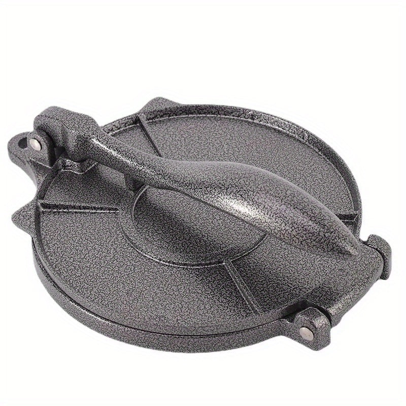 Happiness Pre-Seasoned Cast Iron Tortilla Press, zanglamaydigan po'latdan yasalgan ikki tomonlama pishirish yuzasi va oson saqlash uchun buklanuvchi tutqich bilan; Uy va ochiq havoda foydalanish uchun ideal