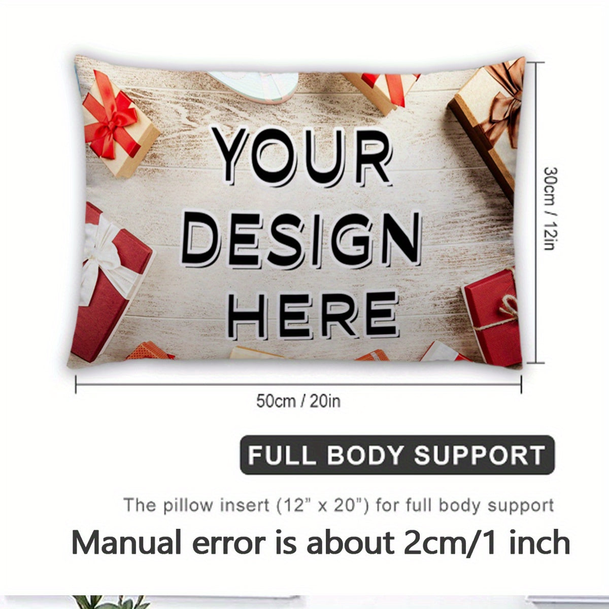 Cozy Double-Sided Photo Pillowcase 30x50cm Soft Polyester Gift for Holidays