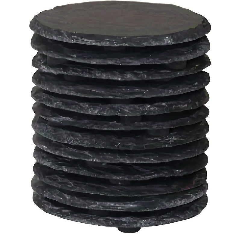 Slate Coaster Set 36 Pieces Square and Round Insulation Mats for Heat Protection