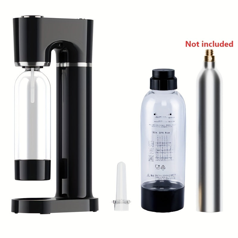 Qattiq disk Soda mashinasi, 1L Bpa-free qayta ishlatiladigan shisha bilan, 60L CO2 silindri bilan mos keladi. Toʻldirilmagan holatda ishlash, deflyatsiya tugmasi bilan, 10L gacha sigʻim.