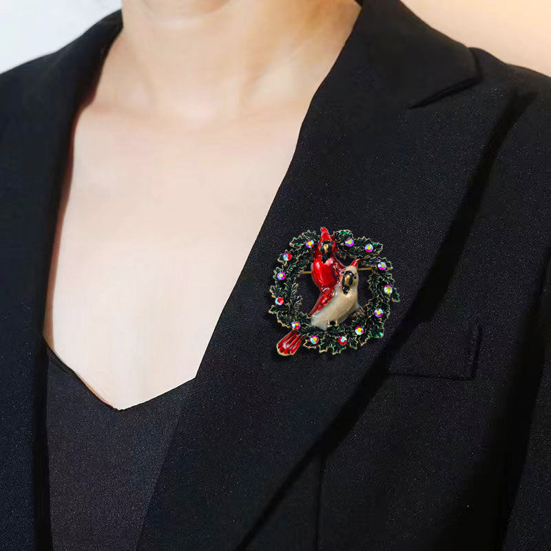 Броши в виде птичьего венка с rhinestones, дизайн животного, 3D-имитация, ювелирные аксессуары