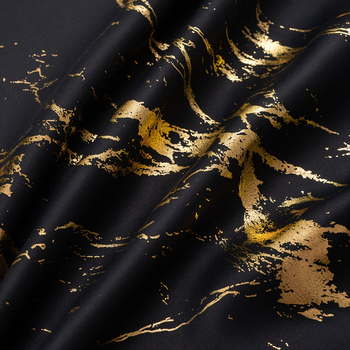 Cortinas blackout con estampado de mármol bronceado para dormitorio y sala de estar