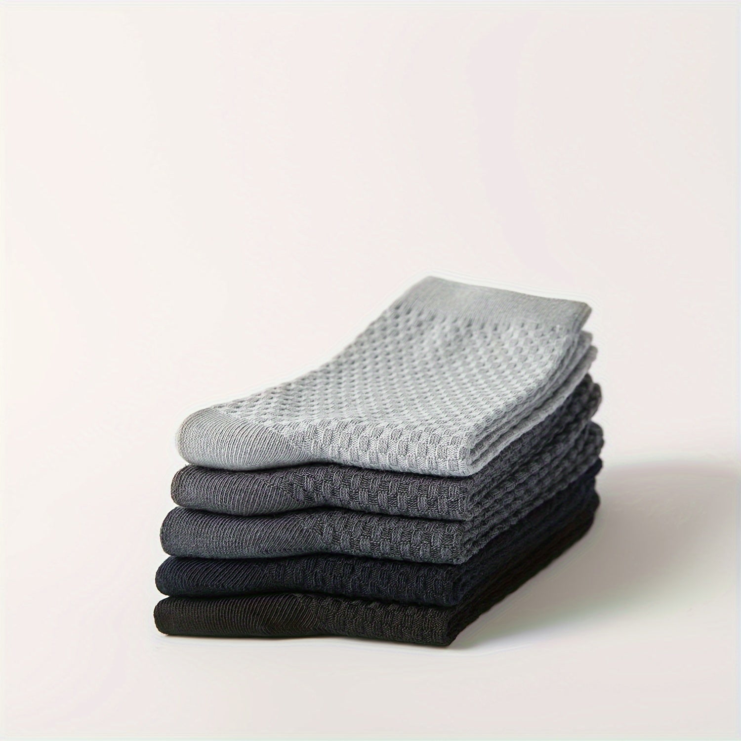 Men's Bamboo Fiber Crew Socks Anti-Odor Sweat Absorption Breathable Elastic All-Season