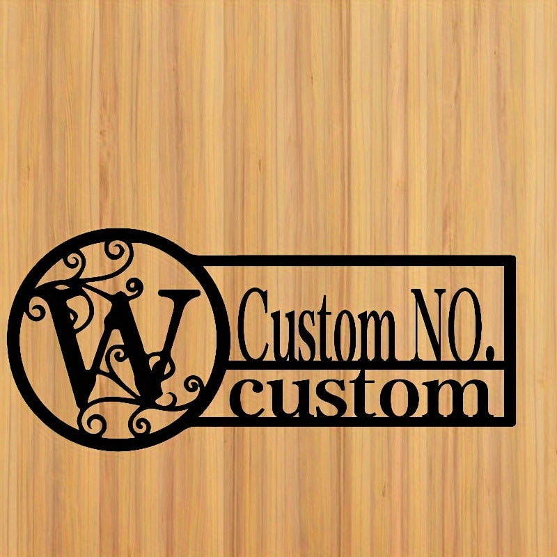 Oq metall misdan yasalgan eshik belgisi, oilaviy nom bilan, ichki va tashqi foydalanish uchun