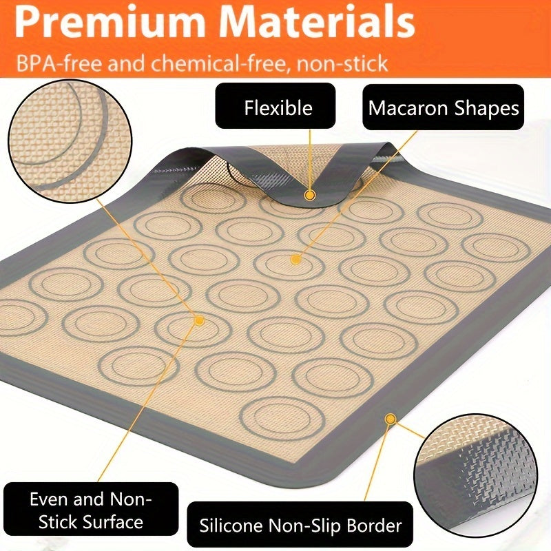 Silicone Baking Mat Non-Stick Reusable Heat Resistant for Cookies Macarons Bread