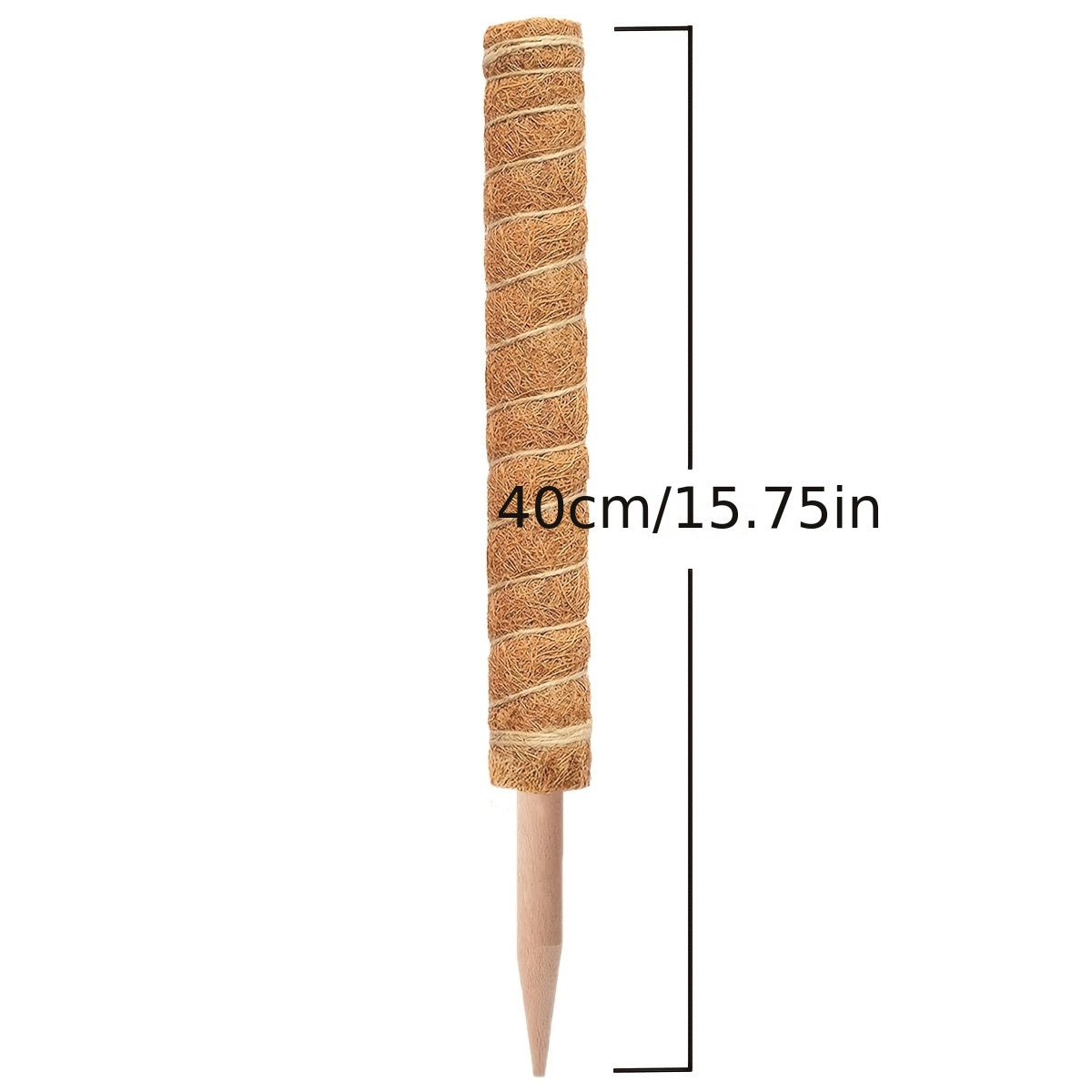 Juego de 2 varas de musgo para interior para plantas trepadoras de Monstera, soporte de fibra de coco, color marrón claro