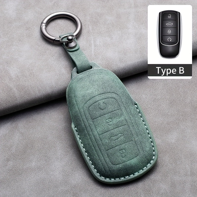 Car Remote Key Cover Premium PU Leather Durable Anti-Fall for Various SUV Models