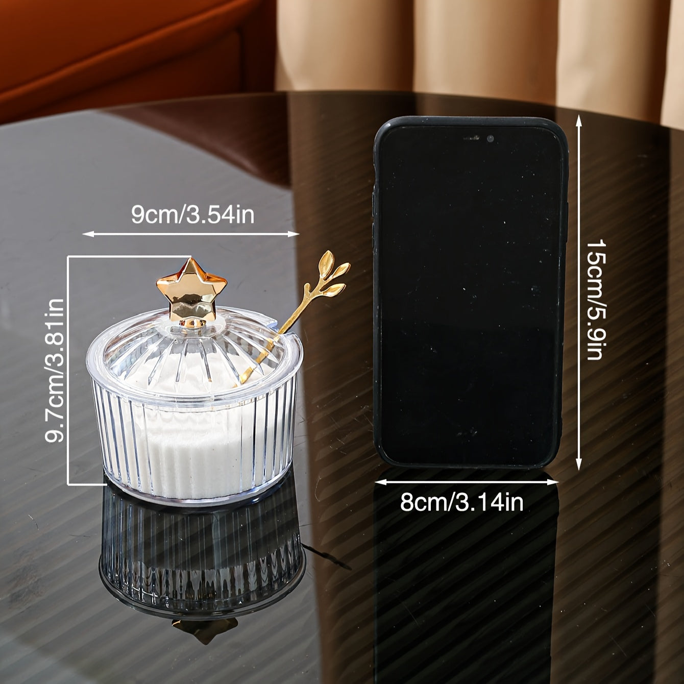 Tarro de especias de plástico de estilo escandinavo con cuchara para cocina y comedor