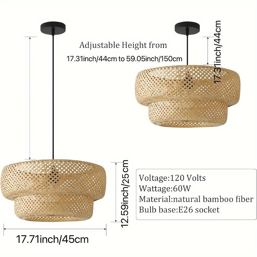 Bamboo Pendant Light for Living Rooms Hotels and Restaurants