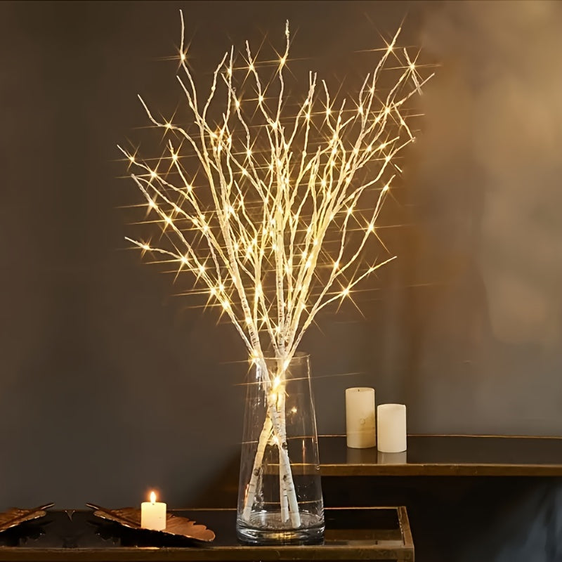 Fairy Light String with Birch Branches 78.74cm 50 LED Battery Operated for Home Decor Holidays Parties