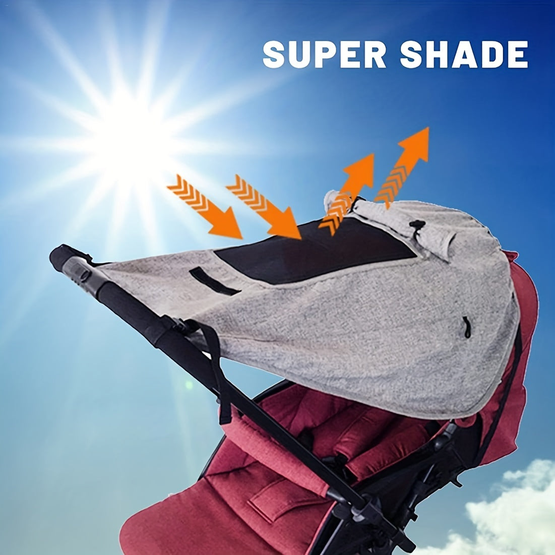 Stroller Sunshade UV Protection Waterproof Polyester with Viewing Window