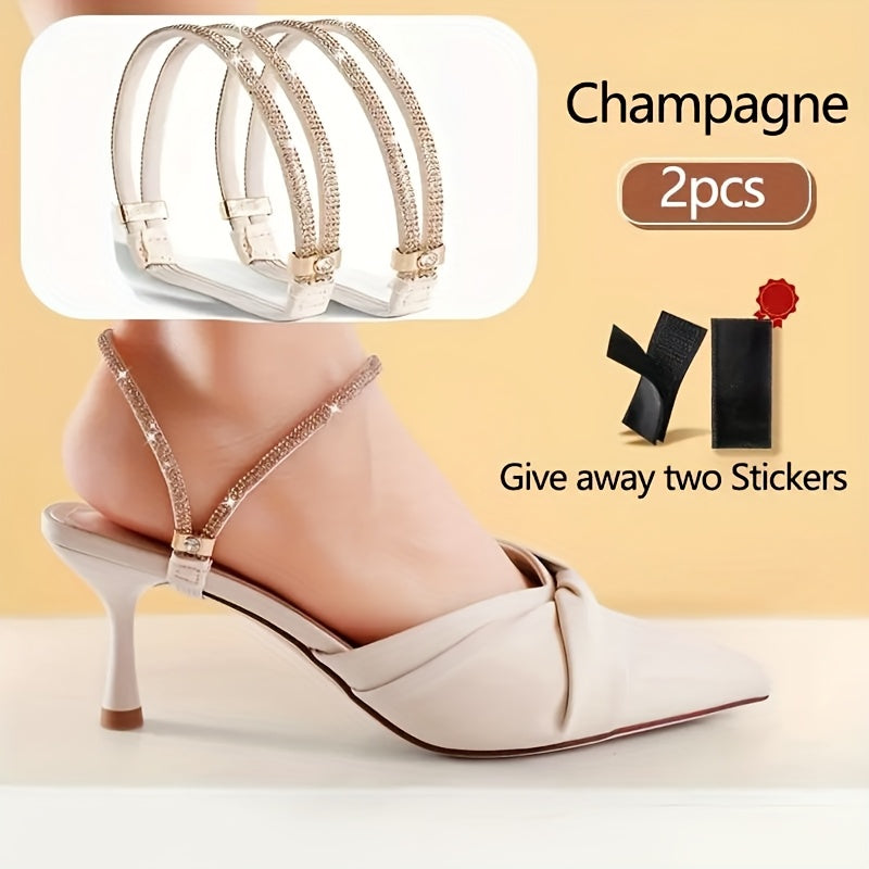 Women's Elegant Crystal Heel Strap Adjustable Lightweight Shoes Accessory