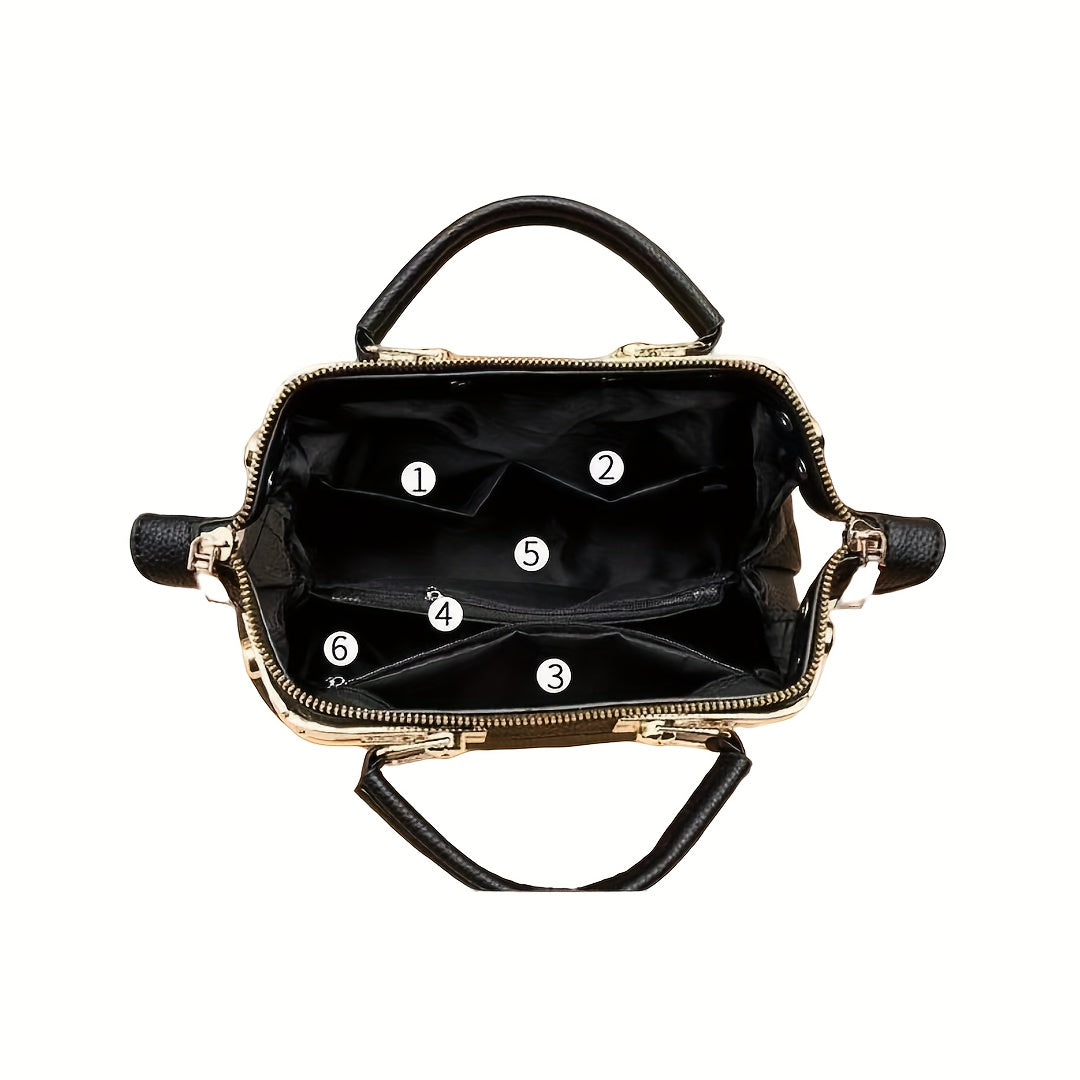 Small Crossbody Handbag with Rhombus Pattern PU Material for Women