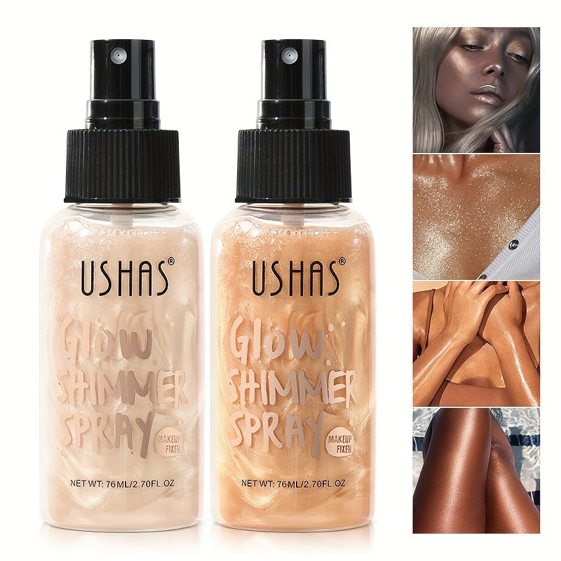 Glow Shimmer Spray Highlighter Liquid Illuminator for Face & Body 2.7 fl oz