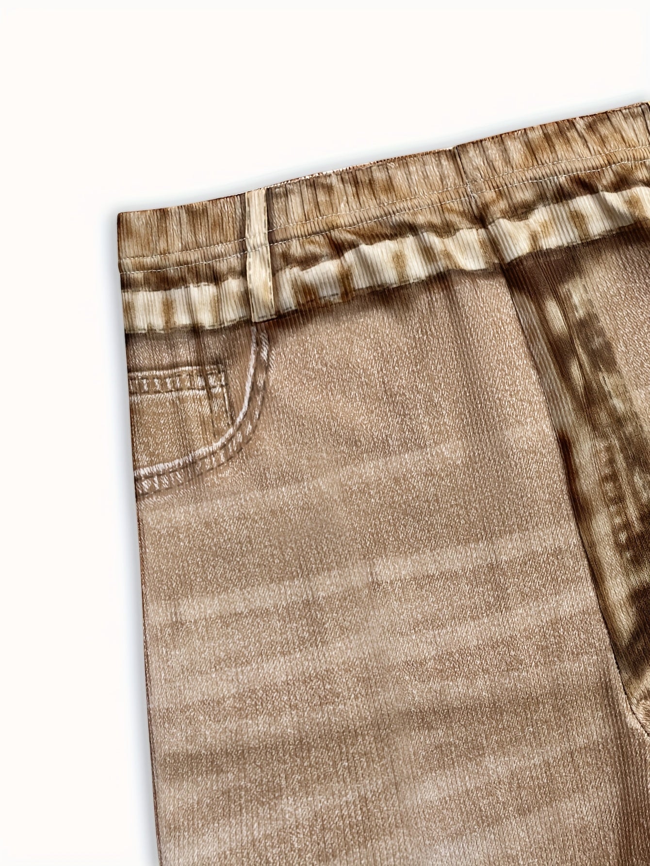 Women's Plus Size High-Waisted Skinny Jeans with Gradient Denim Print