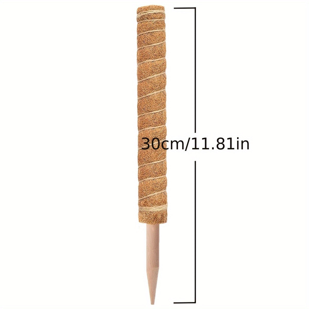 Juego de 2 varas de musgo para interior para plantas trepadoras de Monstera, soporte de fibra de coco, color marrón claro