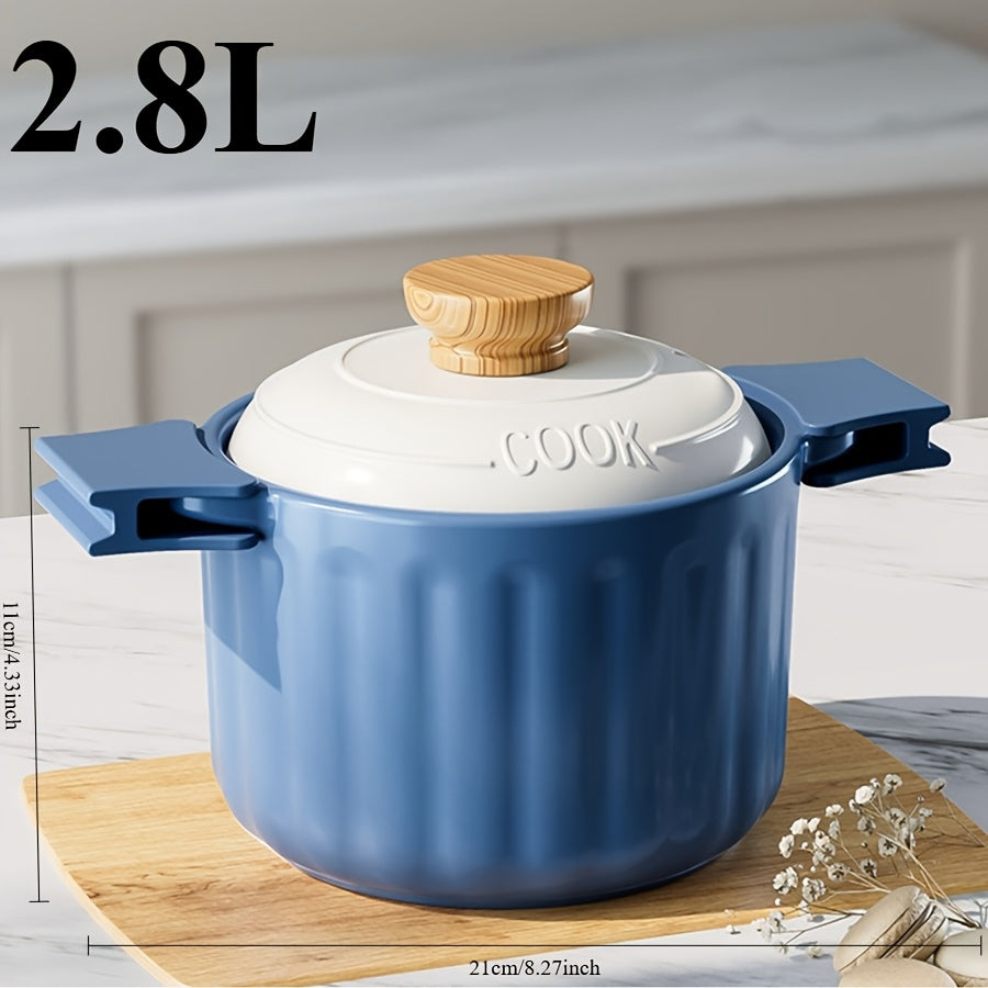 High Temperature Resistant Soup Pot with Flat Bottom, Easy to Clean, Suitable for Gas and Induction Stoves