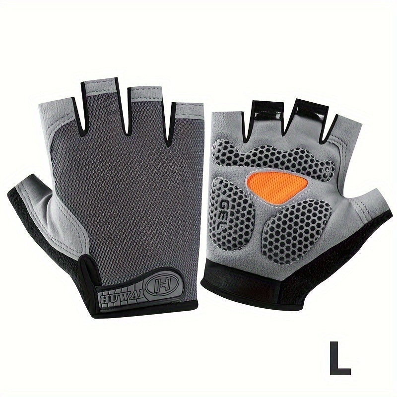 Half-Finger Breathable Polyester Fitness Gloves for Outdoor Sports Non-Slip