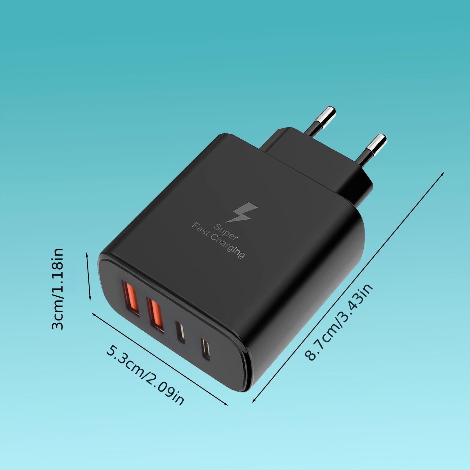 Fast Charging Wall Plug Adapter with 4 USB Type C Ports for iPhone iPad Airpods and Galaxy