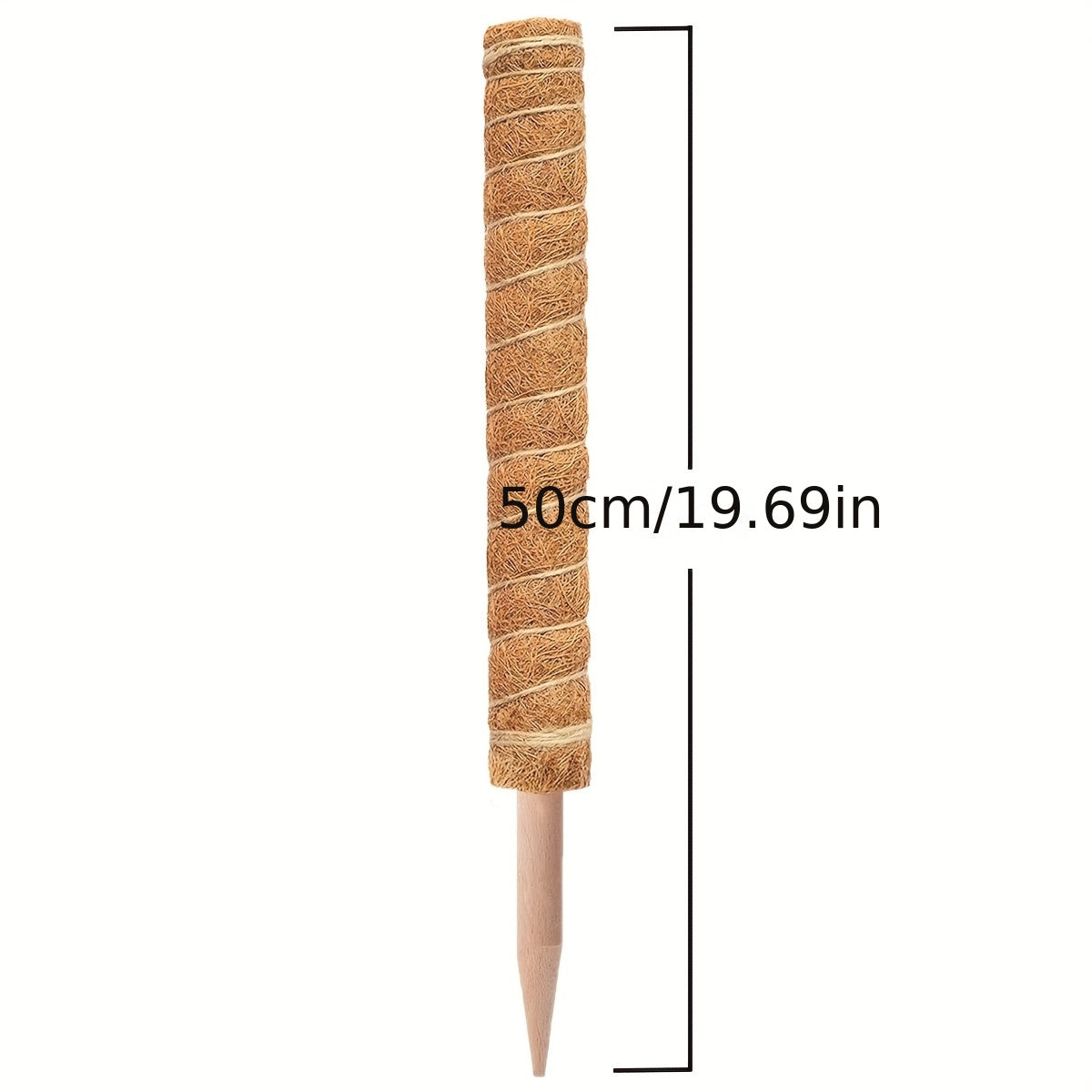 Juego de 2 varas de musgo para interior para plantas trepadoras de Monstera, soporte de fibra de coco, color marrón claro