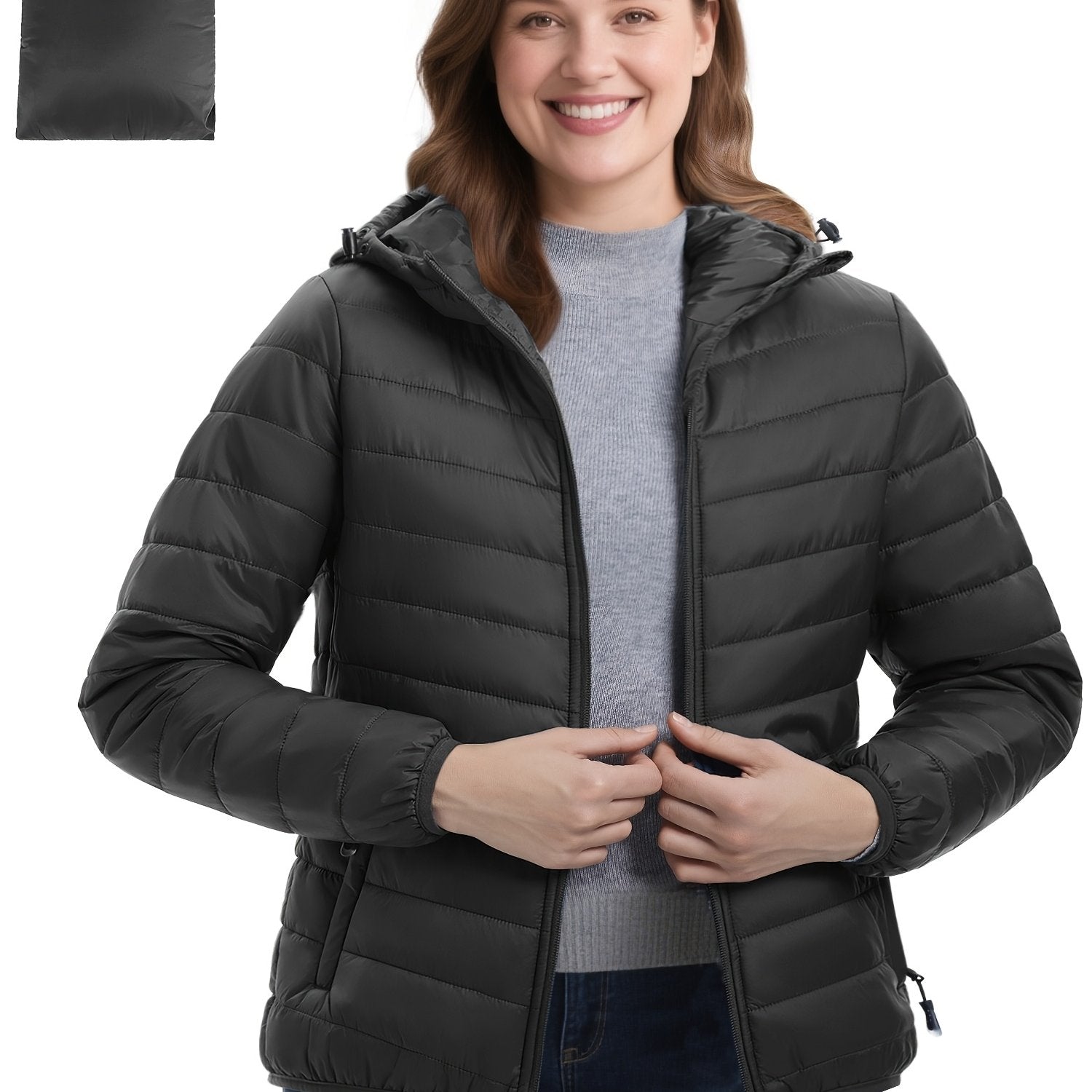 Women's Lightweight Packable Quilted Puffer Jacket with Hood Pink Winter Coat