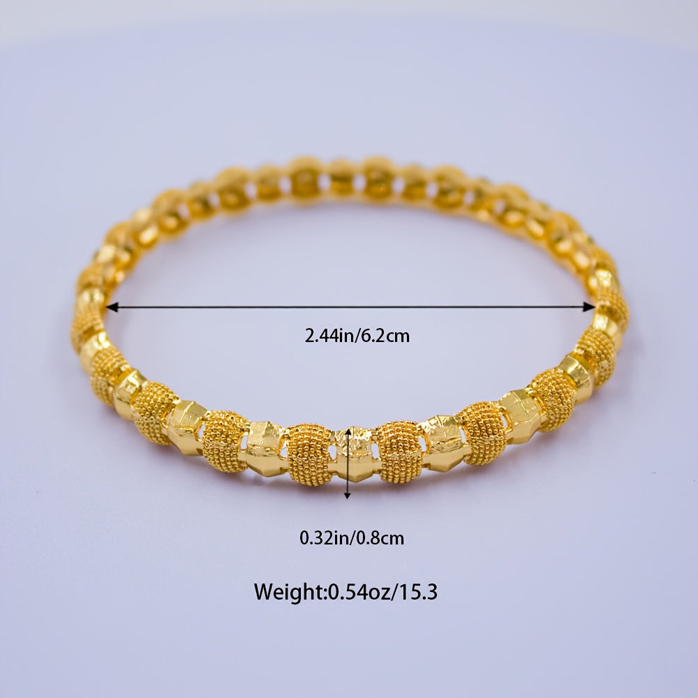 4 ta nafis va jozibador qotishma bilakuzuklar to'plami, ayollar uchun har kuni yoki to'ylar, partiyalar, musiqa festivallari va Shukronalik bayramlari kabi maxsus tadbirlarda taqish uchun mo'ljallangan zamonaviy marjonli bilakuzuklar.