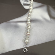 Sterling Silver Pearl Bracelet for Women Engagement Anniversary Gift